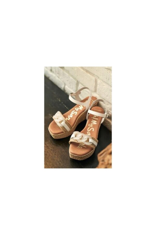 SANDALIA PIEL BLANCA 5026 CADENA - Imagen 2