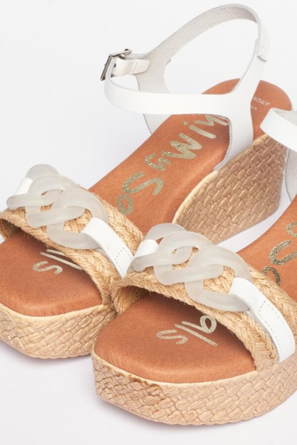 SANDALIA PIEL BLANCA 5026 CADENA - Imagen 3