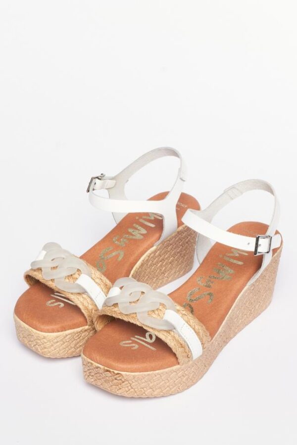SANDALIA PIEL BLANCA 5026 CADENA - Imagen 4
