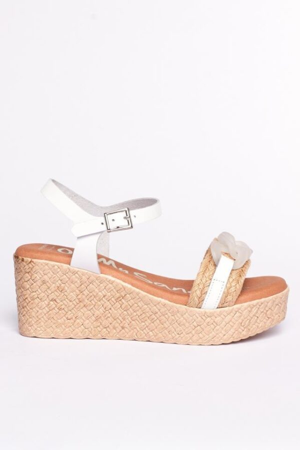 SANDALIA PIEL BLANCA 5026 CADENA - Imagen 5